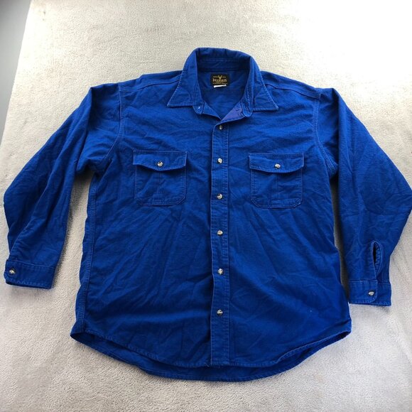 Deerskin Mens Shirt Size XL Blue Long Sleeve Casual Buton Up Classic Travel - Picture 10 of 11